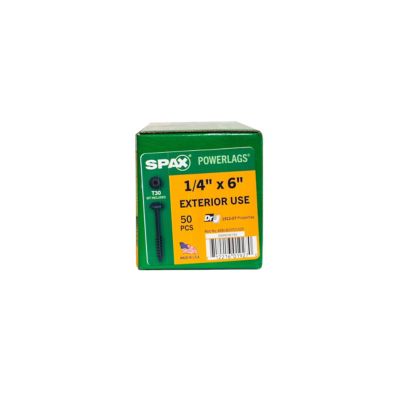 Image showing 7 th SPAX 1/4 x 6in. Exterior Structural Wood Lag Screws Powerlags Washer Head T-Star (50 EA) Bit Included