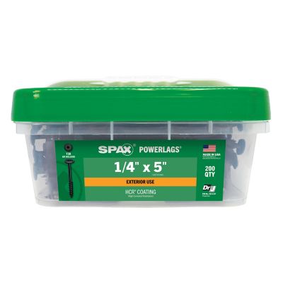 Image showing 7 th SPAX 1/4 x 5in. Exterior Structural Wood Lag Screws Powerlags Washer Head T-Star (200 EA) Bulk Mini Bit Included