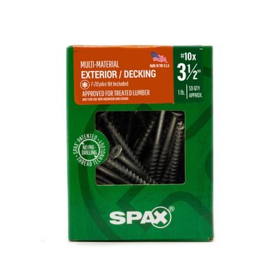 Image showing 6 th SPAX 10 x 3-1/2in. Exterior Wood Deck Screws Construction Flat Head T-Star Plus (59 EA) Bit Included