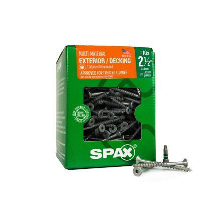 SPAX 10 x 2-1/2in. Exterior Wood Deck Screws Construction Flat Head T-Star Plus (405 EA) 5 LB Bit Included
