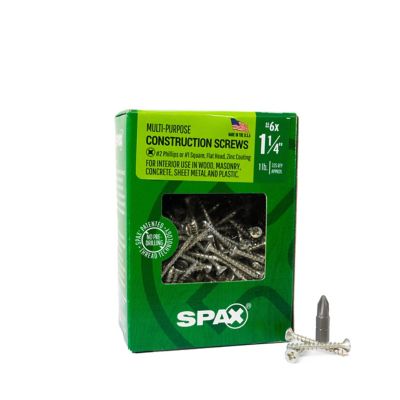SPAX 6 x 1-1/4in. Interior Wood Screws Construction Flat Head Phillips Square Unidrive (335 EA) Bit Included