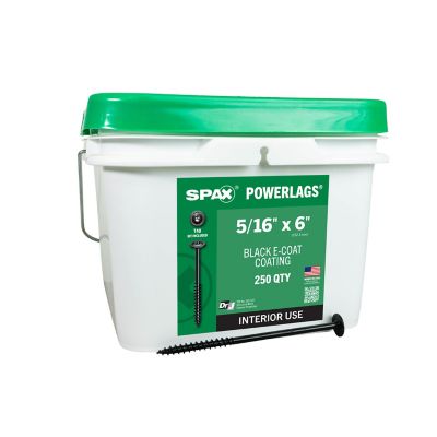 SPAX 5/16 x 6in. Interior Structural Wood Lag Screws Powerlags Washer Head T-Star (250 EA) Bulk Pail Bit Included