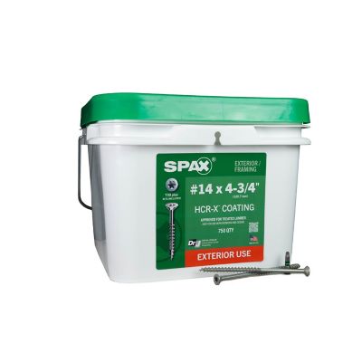 SPAX 14 x 4-3/4in. Exterior Wood Deck Screws Construction Flat Head T-Star Plus (750 EA) Bulk Pail Includes 2 Bits
