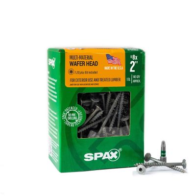 Image showing  8 x 2in. Exterior Wood Deck Screws Construction Wafer Head T-Star Plus (140 EA) Bit Included