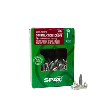 Image showing 0 th SPAX 10 x 1in. Interior Wood Metal Screws Cabinet Pan Head Phillips Square Unidrive (135 EA) Bit Included