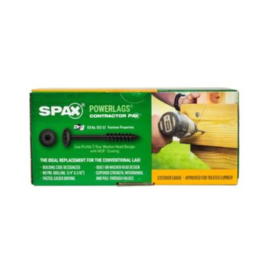 Image showing 8 th SPAX 3/8 x 6in. Exterior Structural Wood Lag Screws Powerlags Washer Head T-Star (25 EA) Bit Included