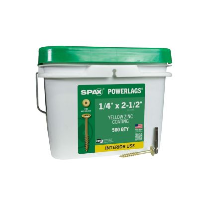 SPAX 1/4 x 2-1/2 in. Interior Structural Wood Lag Screws, Powerlags, Washer Head, T-Star, Includes 2 Bits, 500-Pack Bulk Pail