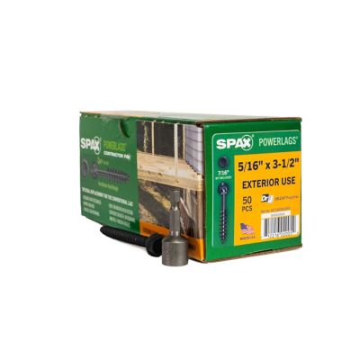 SPAX 5/16 x 3-1/2in. Exterior Structural Wood Lag Screws Powerlags Hex Head Hex (50 EA) Bit Included