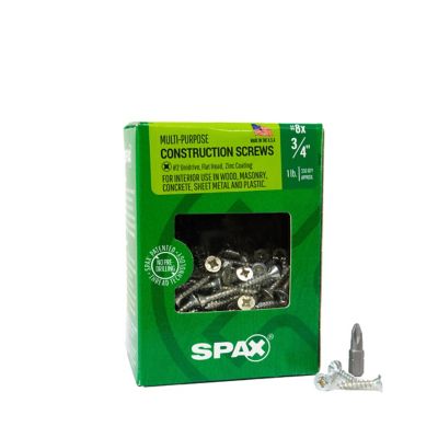 SPAX 8 x 3/4in. Interior Wood Screws Construction Flat Head Phillips Square Unidrive (350 EA) Bit Included