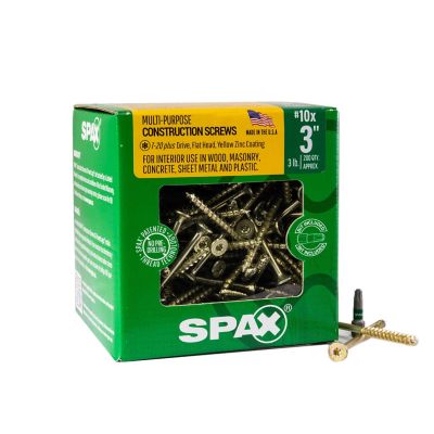 SPAX 10 x 3in. Interior Wood Screws Construction Flat Head T-Star Plus (200 EA) 3 LB Bit Included