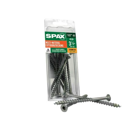 Image showing 0 th SPAX 14 x 3-1/2in. Exterior Wood Deck Screws Construction Flat Head T-Star Plus (10 EA)