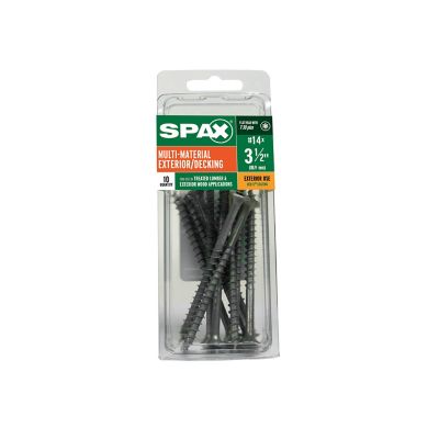 Image showing 6 th SPAX 14 x 3-1/2in. Exterior Wood Deck Screws Construction Flat Head T-Star Plus (10 EA)