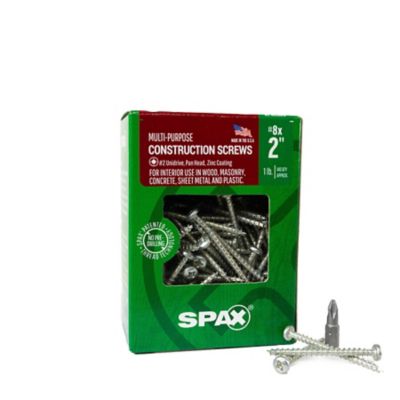 SPAX 8 x 2in. Interior Wood Metal Screws Cabinet Pan Head Phillips Square Unidrive (140 EA) Bit Included