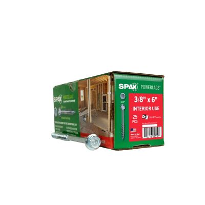 SPAX 3/8 x 6in. Interior Structural Wood Lag Screws Powerlags Hex Head Hex (25 EA)