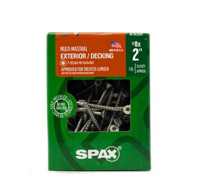Image showing 6 th SPAX 8 x 2in. Exterior Wood Deck Screws Construction Flat Head T-Star Plus (154 EA) Bit Included