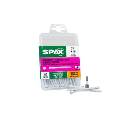 SPAX 8 x 2-1/2in. Exterior / Interior Wood Composite Double Thread Screws Powertrim Trim T-Star Plus (100 EA) Bit Included