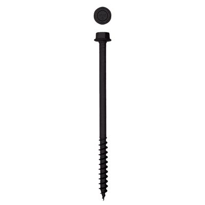 Image showing  1/2 x 8in. Exterior Structural Wood Lag Screws Powerlags Hex Head Hex (100 EA) Bulk Pail