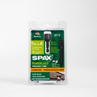Image showing 7 th SPAX 5/16 x 4in. Exterior Structural Wood Lag Screws Powerlags Hex Head Hex (12 EA) Bit Included