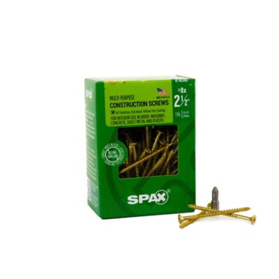 SPAX 8 x 2-1/2in. Interior Wood Screws Construction Flat Head Phillips Square Unidrive ( 133 EA ) Bit Included