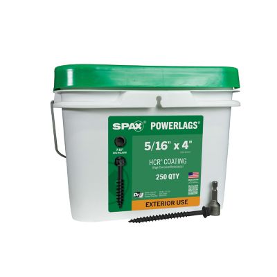 SPAX 5/16 x 4in. Exterior Structural Wood Lag Screws Powerlags Hex Head Hex (250 EA) Bulk Pail Bit Included