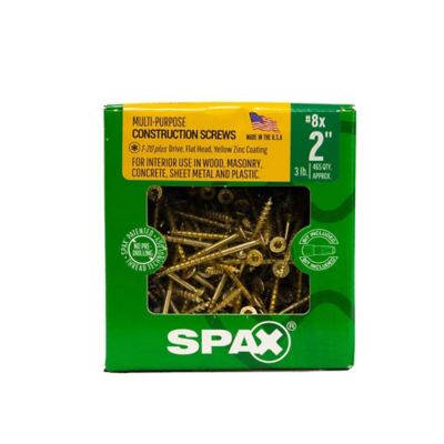 Image showing 7 th SPAX 8 x 2in. Interior Wood Screws Construction Flat Head T-Star Plus (465 EA) 3 LB Bit Included