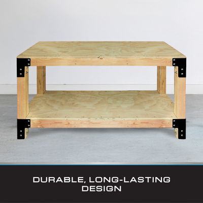 Image showing  Heavy-Duty Table Corner Bracket Kit, 8 pk., Black