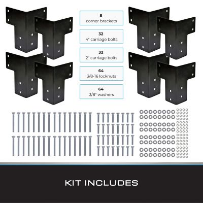 Image showing  Heavy-Duty Table Corner Bracket Kit, 8 pk., Black