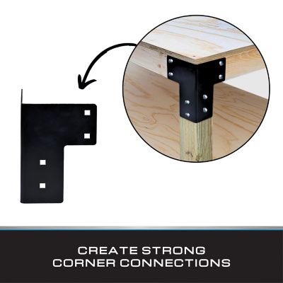 Image showing  Heavy-Duty Table Corner Bracket Kit, 8 pk., Black
