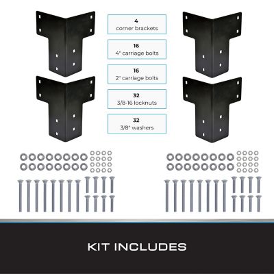 Image showing  Heavy-Duty Table Corner Bracket Kit, 4 pk., Black