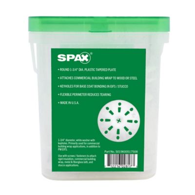 Image showing 7 th SPAX 1.75 in. Plasti-Grip CBW Flat Rigid Insulation Attachment Washer Plasti-Grip, 100 pk., Pail