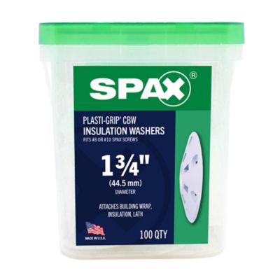 Image showing 8 th SPAX 1.75 in. Plasti-Grip CBW Flat Rigid Insulation Attachment Washer Plasti-Grip, 100 pk., Pail