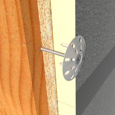 Image showing 5 th TruFast 1.75 in. Plasti-Grip Ci Prong Washer, 250 pk., White Plastic Plasti-Grip Ci Prong Insulation Washer