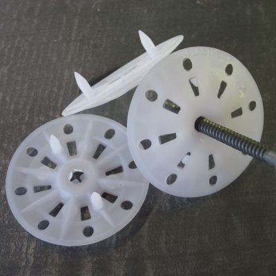 Image showing 11 th TruFast 1.75 in. Plasti-Grip Ci Prong Washer, 250 pk., White Plastic Plasti-Grip Ci Prong Insulation Washer