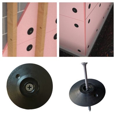 Image showing 14 th TruFast 2 in. Thermal-Grip Flat Washer, 250 pk., Black Plastic Insulation and Building Wrap Fastener Solution