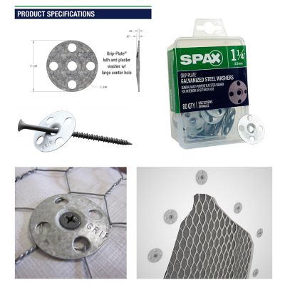 Image showing  1.25 in. Grip-Plate Steel Washer Fastener Metal Washers, 80 pk., Mini Bulk