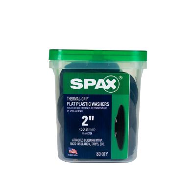Image showing 5 th SPAX 2 in. Thermal-Grip Flat Plastic Washer Fastener for Insulation Wrap Thermal-Grip, 80 pk., Pail