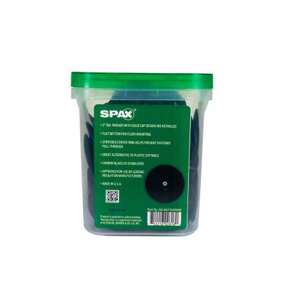 Image showing 6 th SPAX 2 in. Thermal-Grip Flat Plastic Washer Fastener for Insulation Wrap Thermal-Grip, 80 pk., Pail
