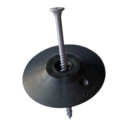 Image showing  2 in. Thermal-Grip Flat Washer, 1000 pk., Black Plastic Insulation and Building Wrap Fastener Solution