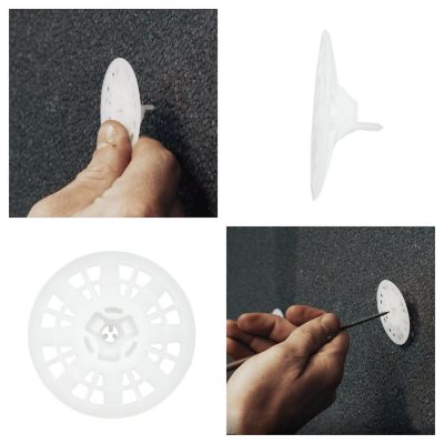 Image showing 1 th TruFast 2 in. Plasti-Grip PBLP2 Prong Washer, 1000 pk., White Plastic Insulation Fastener Prong Wall Anchor