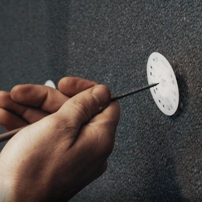 Image showing 6 th TruFast 2 in. Plasti-Grip PBLP2 Prong Washer, 1000 pk., White Plastic Insulation Fastener Prong Wall Anchor