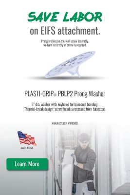 Image showing 8 th TruFast 2 in. Plasti-Grip PBLP2 Prong Washer, 1000 pk., White Plastic Insulation Fastener Prong Wall Anchor