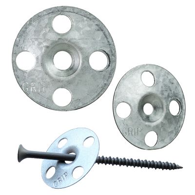TruFast 1.25 in. Grip-Plate Flat Metal Washer, 1000 pk., Silver Galvanized Steel for Lath Plaster Stucco Repair