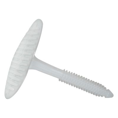 TruFast 2 in. Plasti-Grip PMF Fastener, 250 pk., White Plastic Heavy-Duty Insulation Anchors for Brick, Concrete and Stone Walls