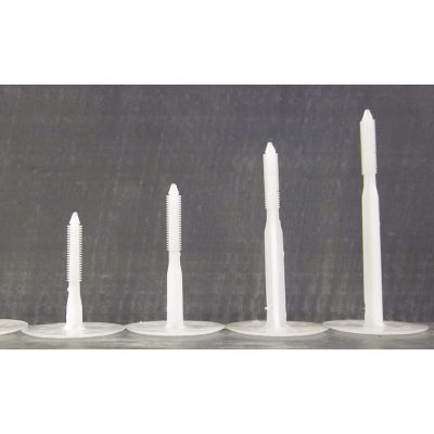 Image showing 8 th TruFast 4.5 in. Plasti-Grip PMF Fastener, 250 pk., White Plastic Heavy-Duty Insulation Anchors for Brick, Concrete, Stone Walls