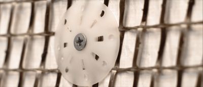 Image showing  1.75 in. Plasti-Grip Ci Prong Washer, 1000 pk., White Plastic Plasti-Grip Ci Prong Insulation Washer