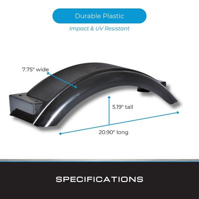 Image showing  Black Plastic Fender for 8 in. - 12 in. Tires, 1 pk.