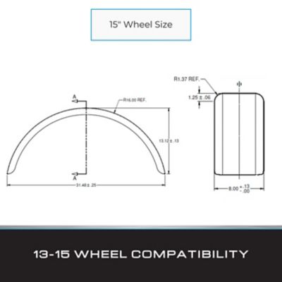 Image showing  8 in. x 31.5 in. x 13.125 in. Tread Brite Aluminum Fenders, 1 Pack