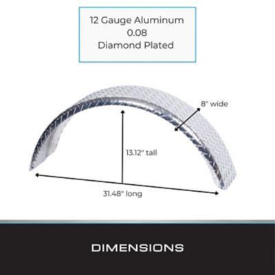 Image showing  8 in. x 31.5 in. x 13.125 in. Tread Brite Aluminum Fenders, 1 Pack