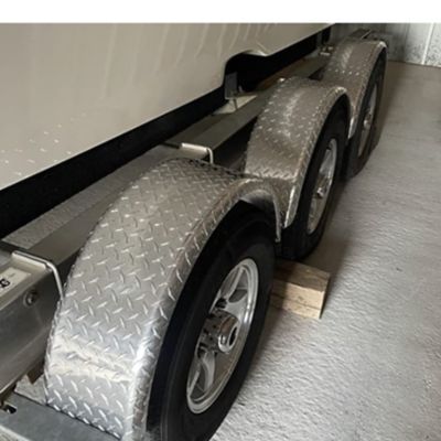 Image showing 8 th Tie Down 8 in. x 31.5 in. x 13.125 in. Tread Brite Aluminum Fenders, 1 Pack