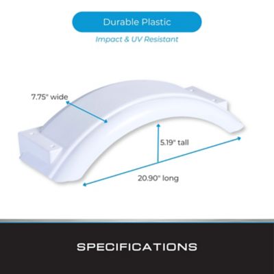 Image showing 5 th Tie Down UV-protected White Small Plastic Fender 7-3/4 in. x 21 in. x 5 inch, 2 pk.